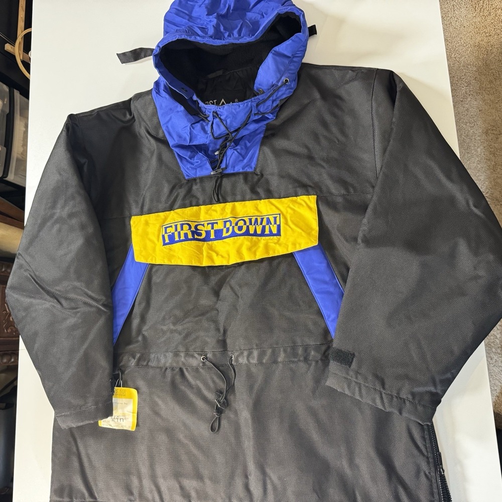 Vintage Rare FIRST DOWN Jacket Ski Pullover '99 Y2K Heavy Men's Large Colorblock